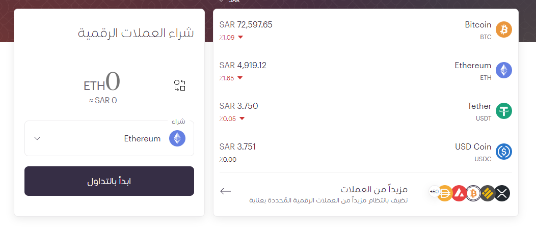 اصول متاحة للتداول على رين