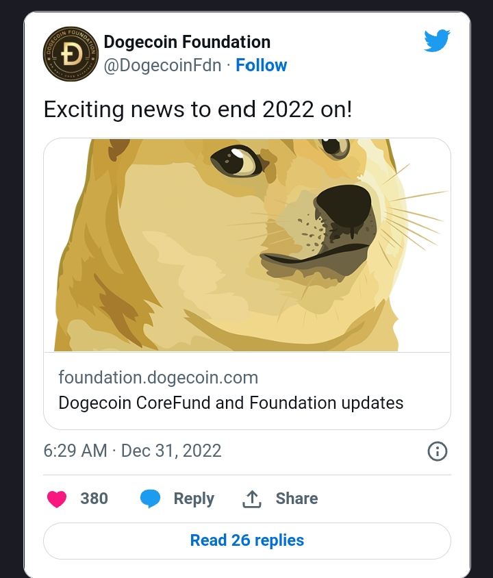 مؤسسة Dogecoin تطلق صندوق تنمية جديد يتكون من 5 ملايين DOGE

