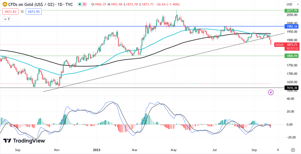 أسعار الذهب اليوم (TradingView)